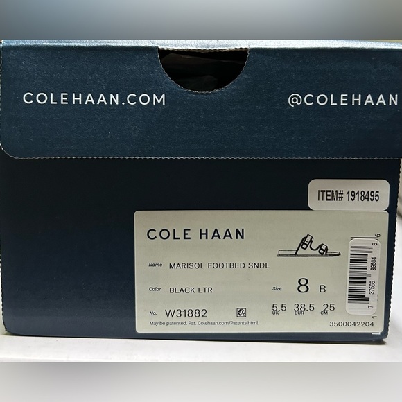 Cole Haan Marisol Footbed Sandals Women’s Size 8B Black Leather Gold Buckle NWT - Picture 9 of 9